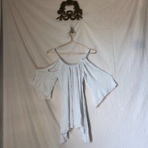 White Gauze shoulder less top